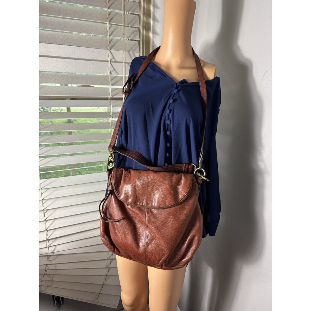 Margot Natalie  Leather Fold Over Hobo Crossbody Bag Shoulder Purse